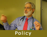 Picture of a doctor speaking. Click here for Policy.